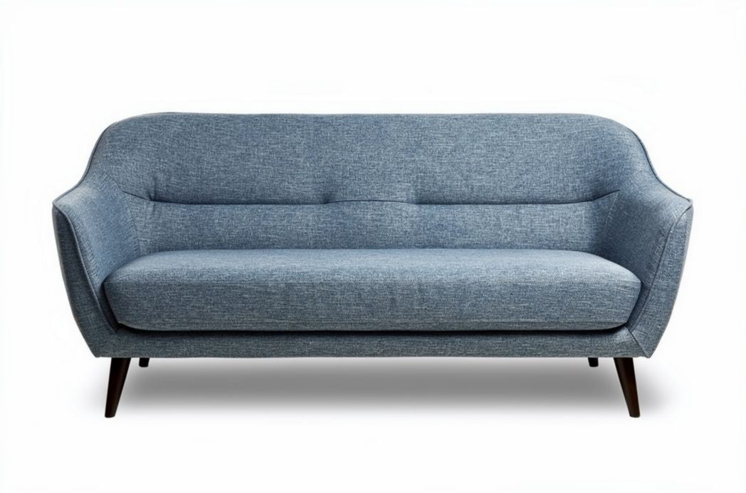 Fabric sofa with modern design in blue color 180 x 80 x 75cm