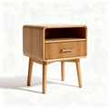 Bamboo nightstand with storage drawer and open shelf 24 x 16 x 20 inches
