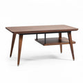 Wooden coffee table with lower shelf 120 x 60 x 45cm walnut finish